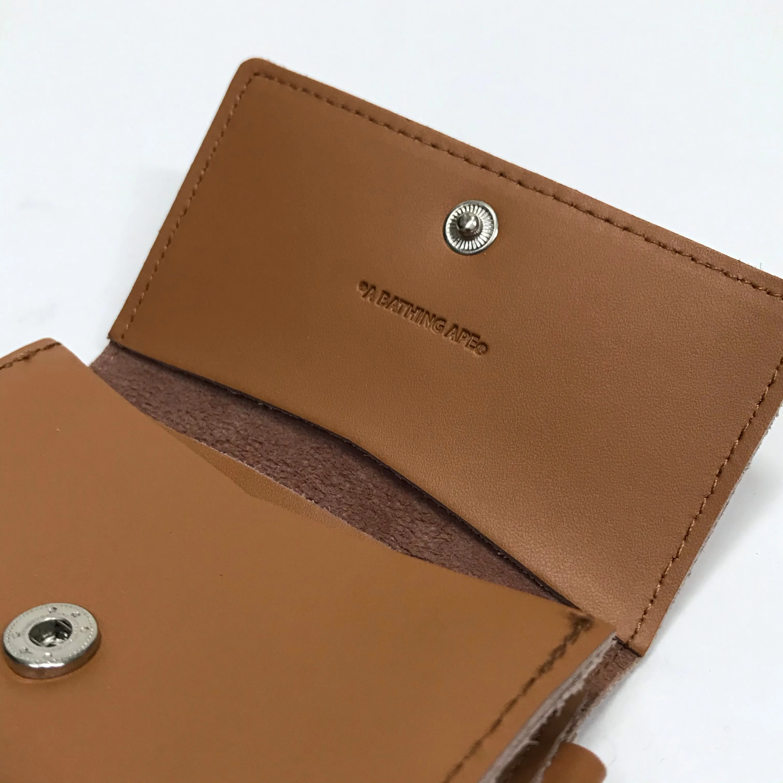 A Bathing Ape Bape Embossed Leather Wallet / Card Case