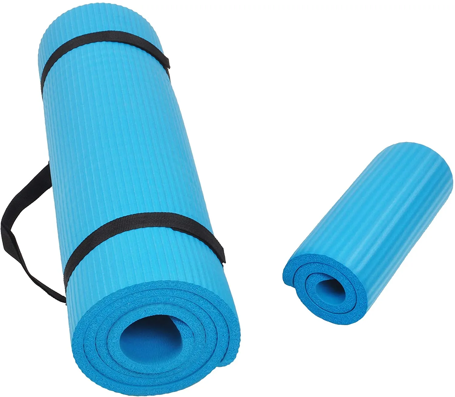 BalanceFrom GoYoga  All-Purpose 1/2-Inch Extra Thick High Density Anti-Tear Exercise Yoga Mat and Knee Pad with Carrying Strap and Yoga Blocks