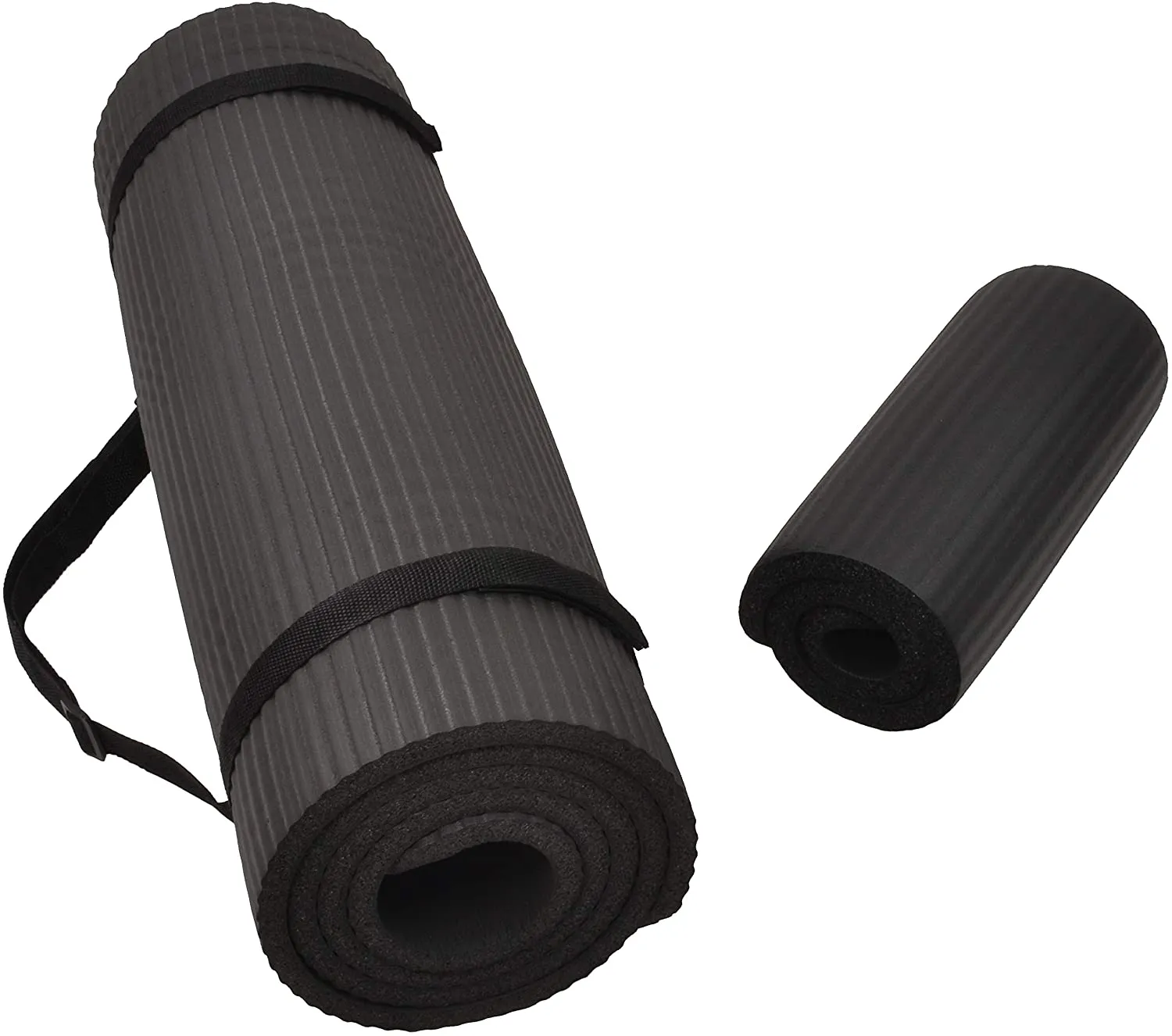 BalanceFrom GoYoga  All-Purpose 1/2-Inch Extra Thick High Density Anti-Tear Exercise Yoga Mat and Knee Pad with Carrying Strap and Yoga Blocks