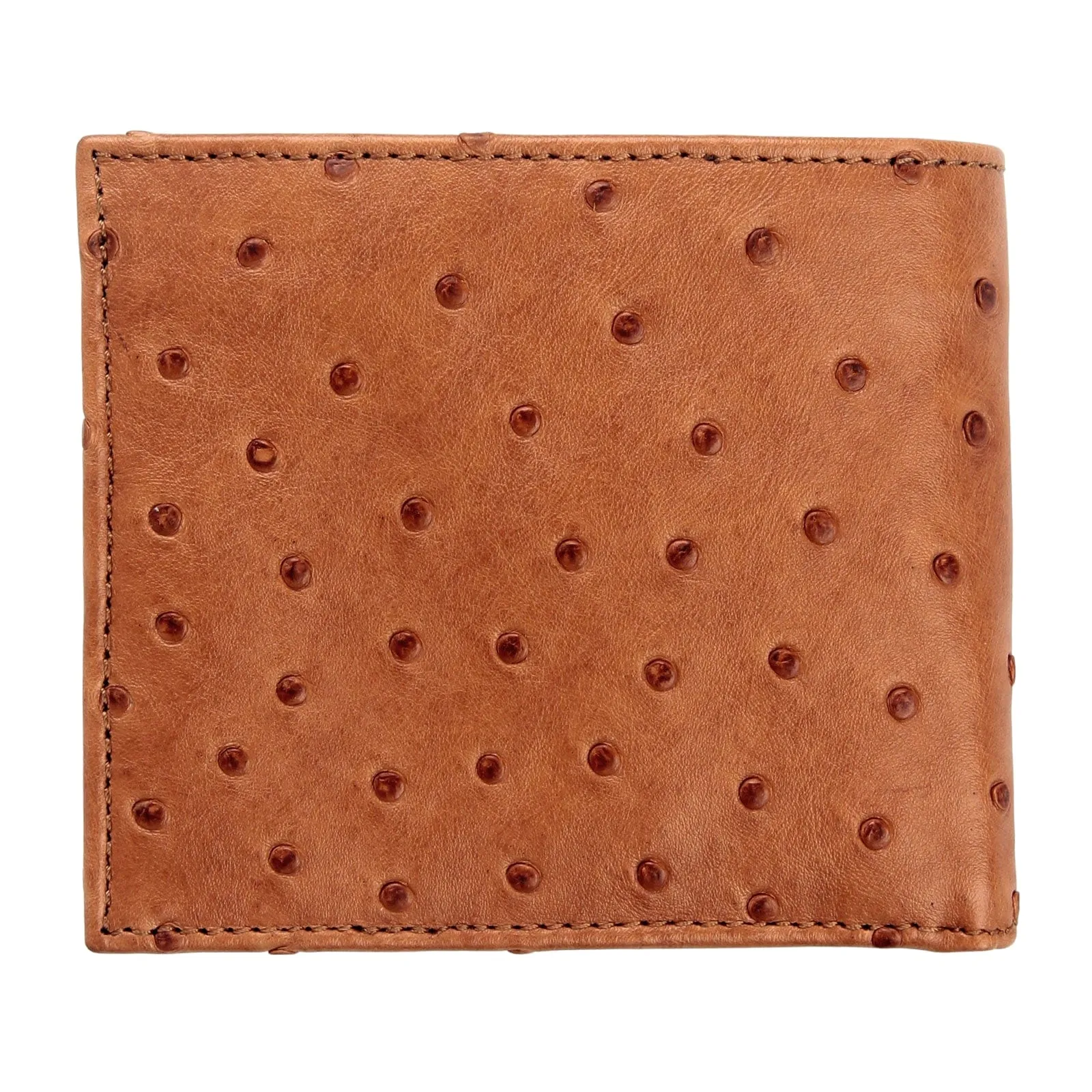 Brown Tan Taupe Ostrich Leather Mens Wallet