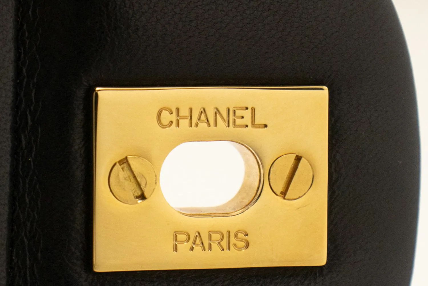 CHANEL Classic Double Flap 10" Chain Shoulder Bag Black Lambskin m52