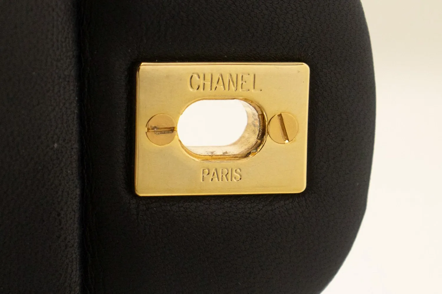 CHANEL Classic Double Flap 10" Chain Shoulder Bag Black Lambskin m59