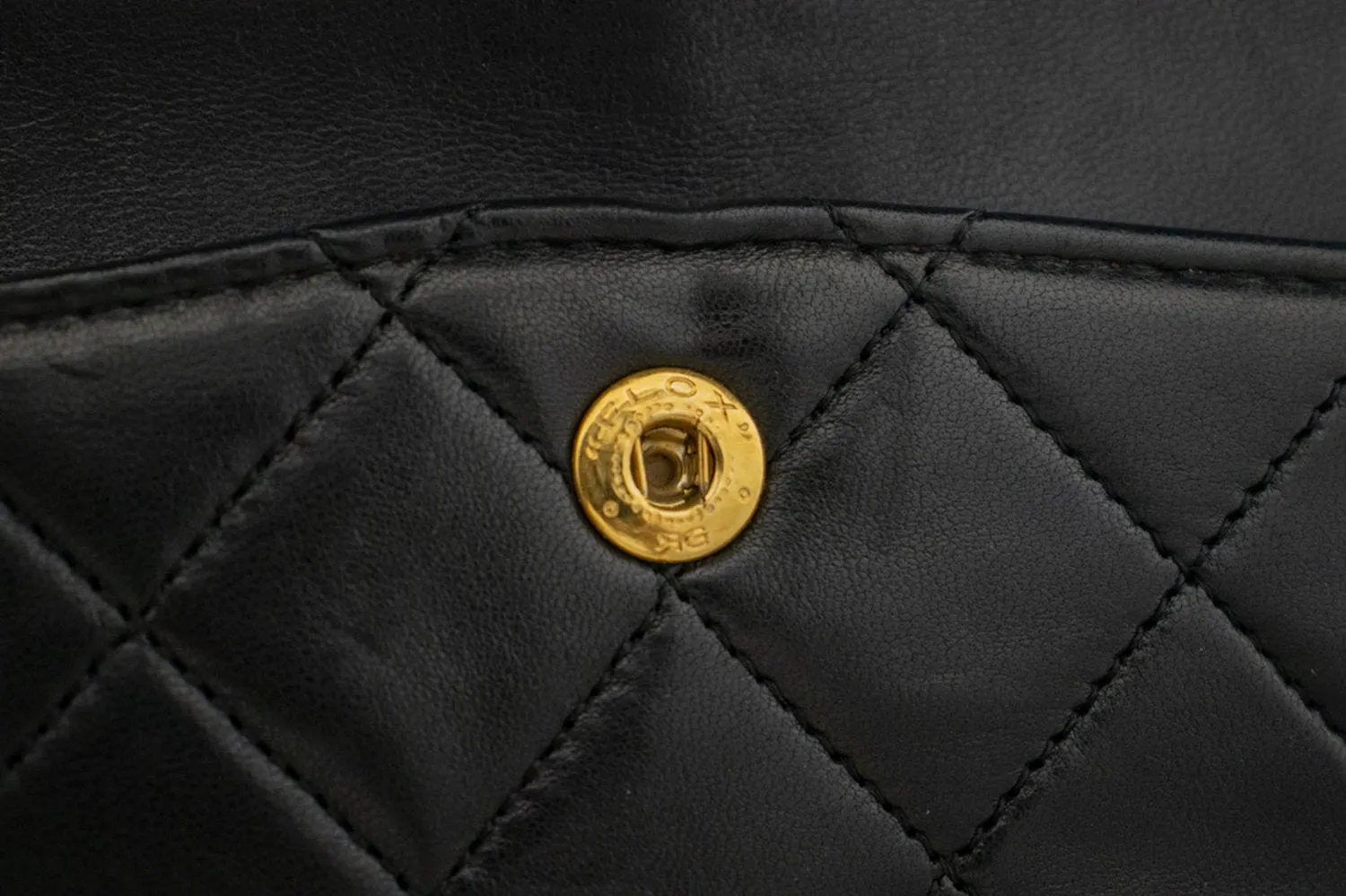 CHANEL Classic Double Flap 9" Chain Shoulder Bag Black Lambskin L39