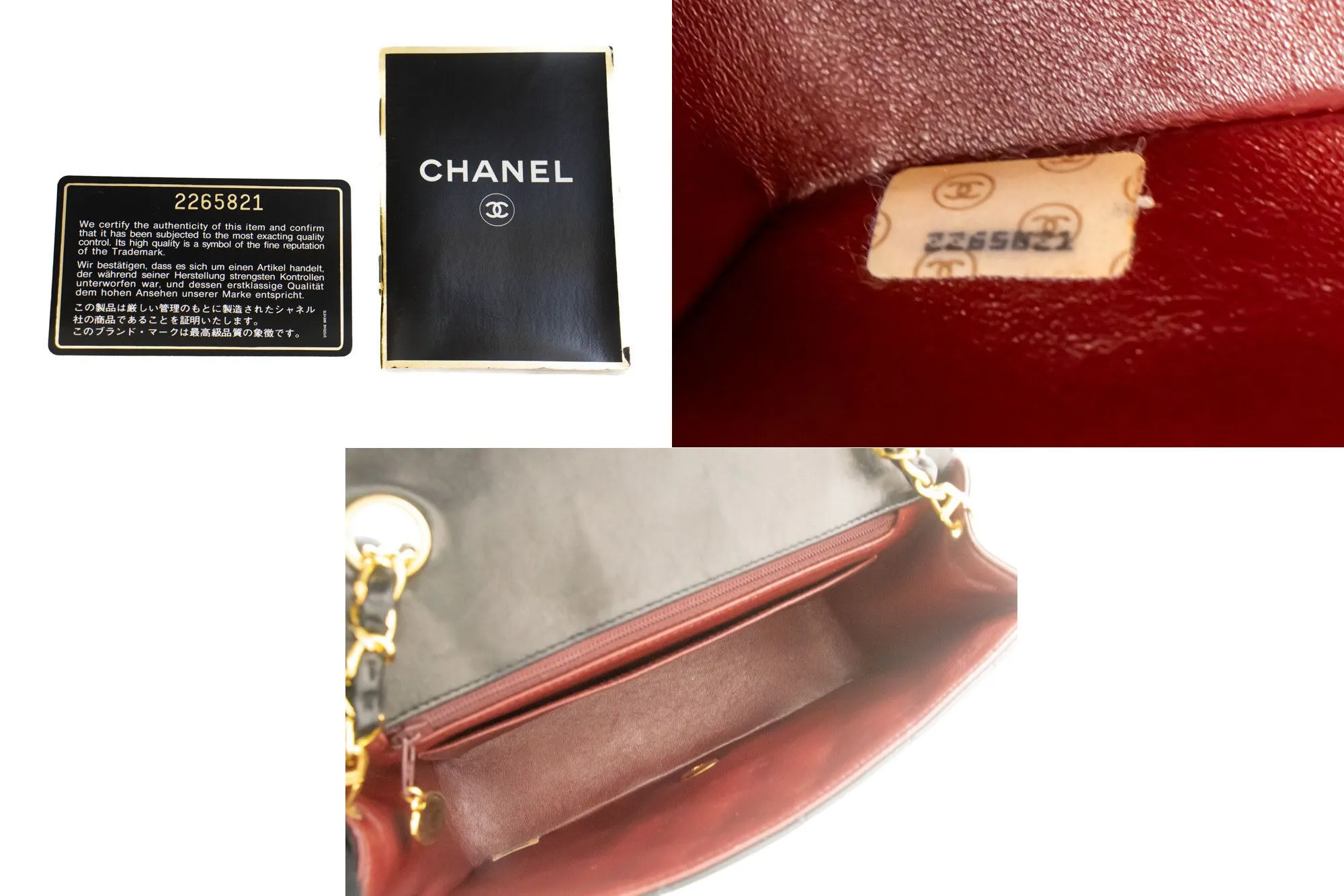 CHANEL Diana Flap Chain Shoulder Bag Black Quilted Lambskin Purse p33