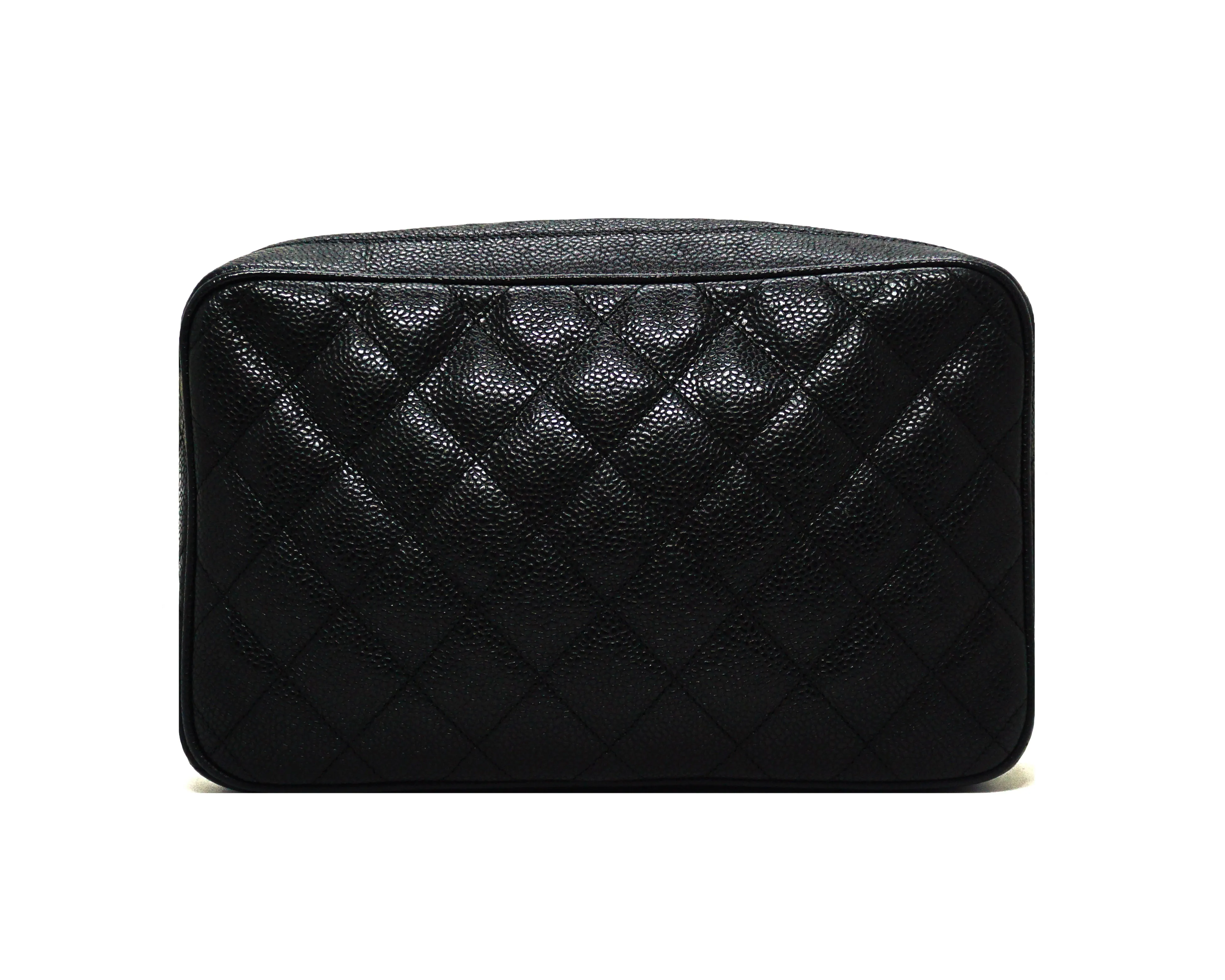 Chanel Vintage Rare Black Caviar Camera Bag