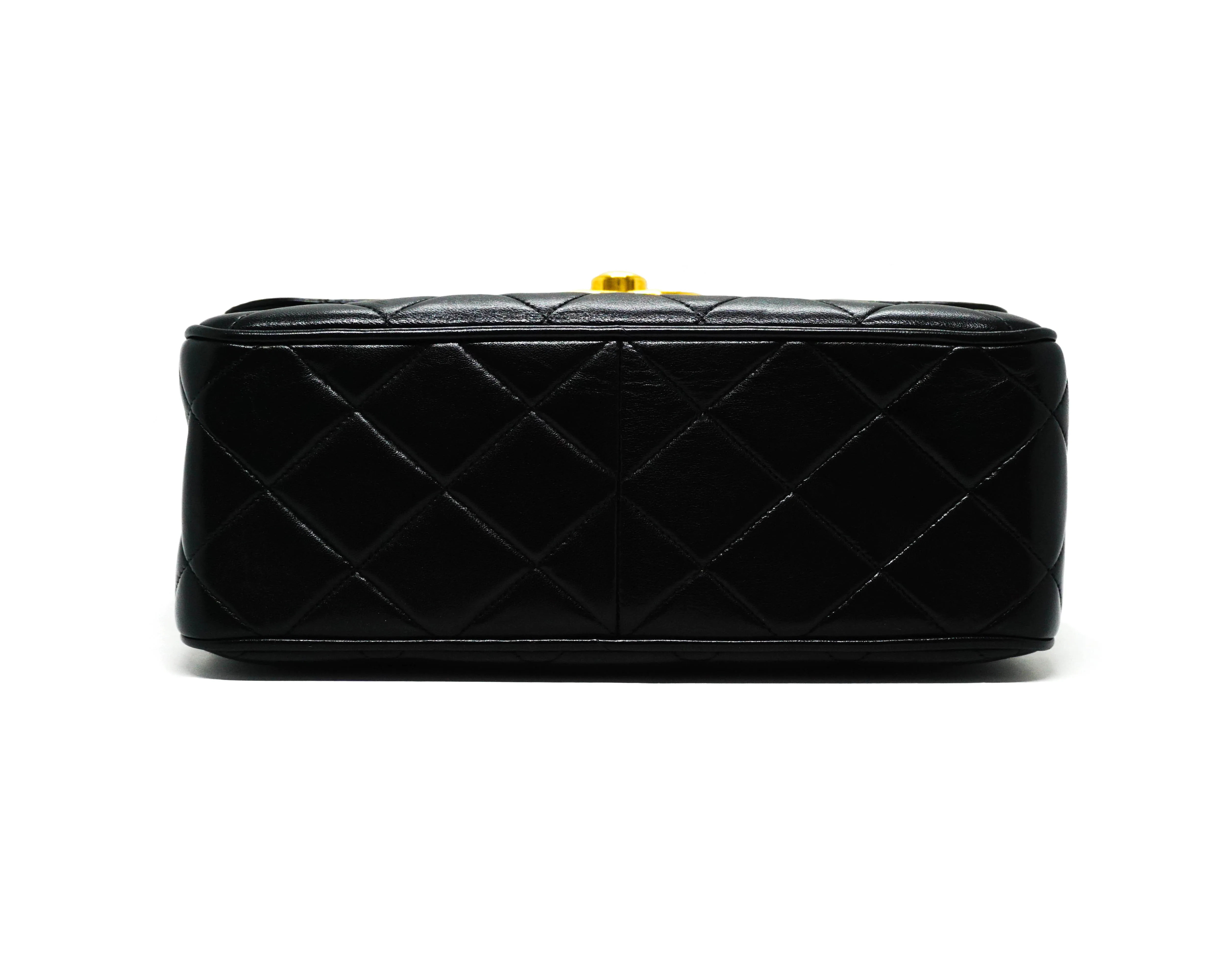 Chanel Vintage Rare Black Lambskin XL CC Flap Bag