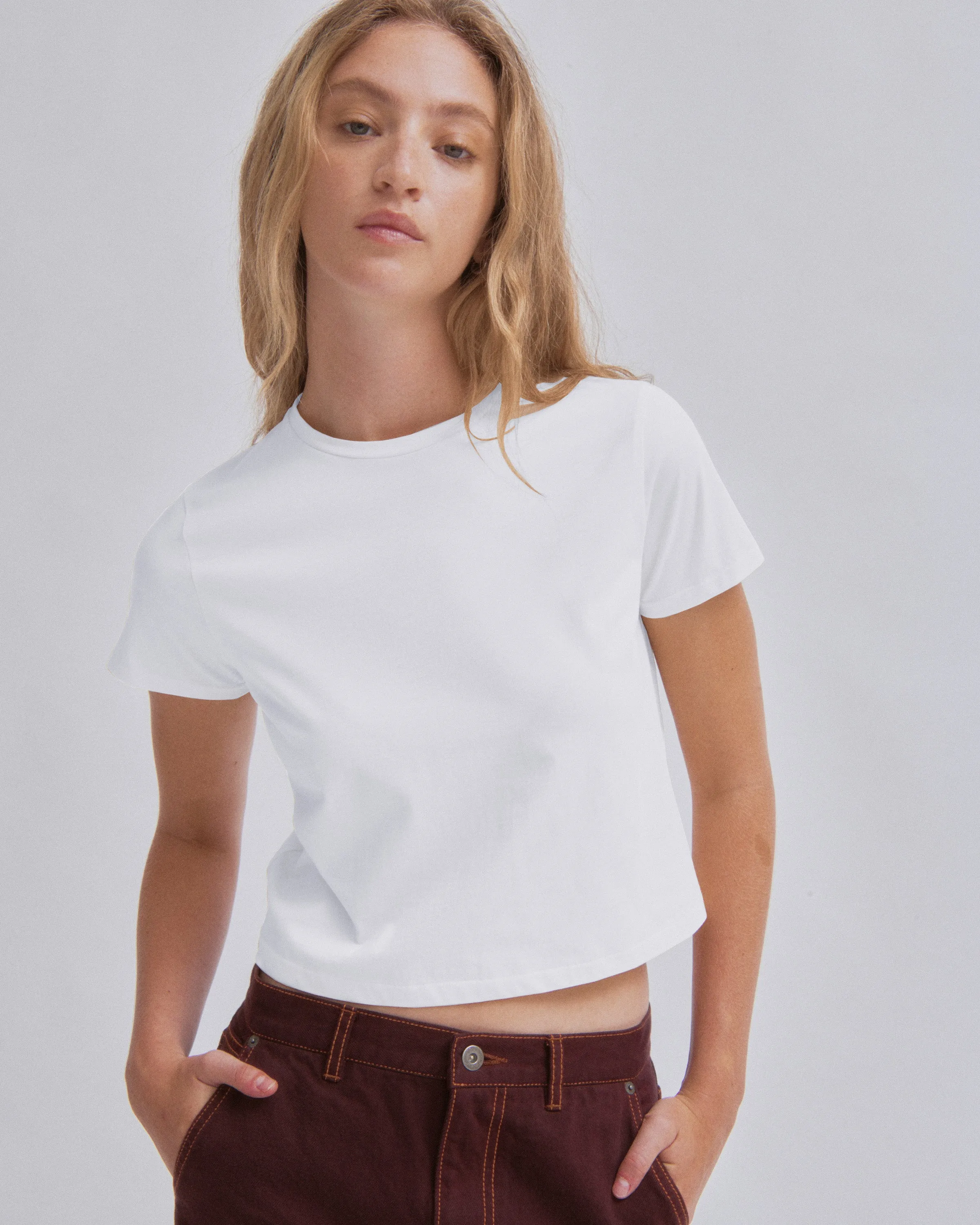 Compact Tee in  White