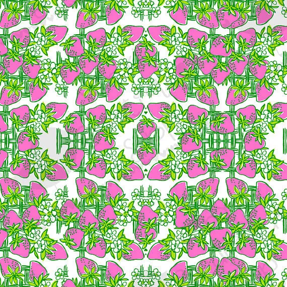 Creme Frappe Strawberry Lilly Inspired Printed Patterned Craft Vinyl