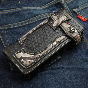 Genuine Snake Leather Western Cowboy Biker Wallet