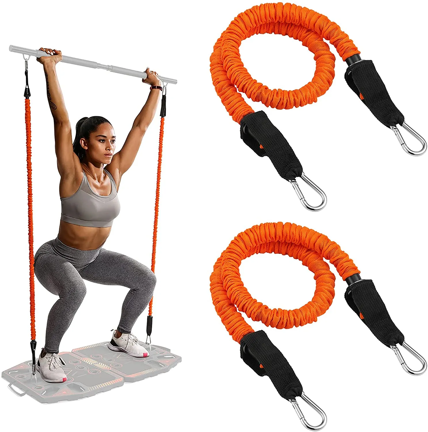 Gonex Portable Home Gym Workout Equipment with 14 Exercise Accessories Ab Roller Wheel,Elastic Resistance Bands,Push-up Stand,Post Landmine Sleeve and More for Full Body Workouts System