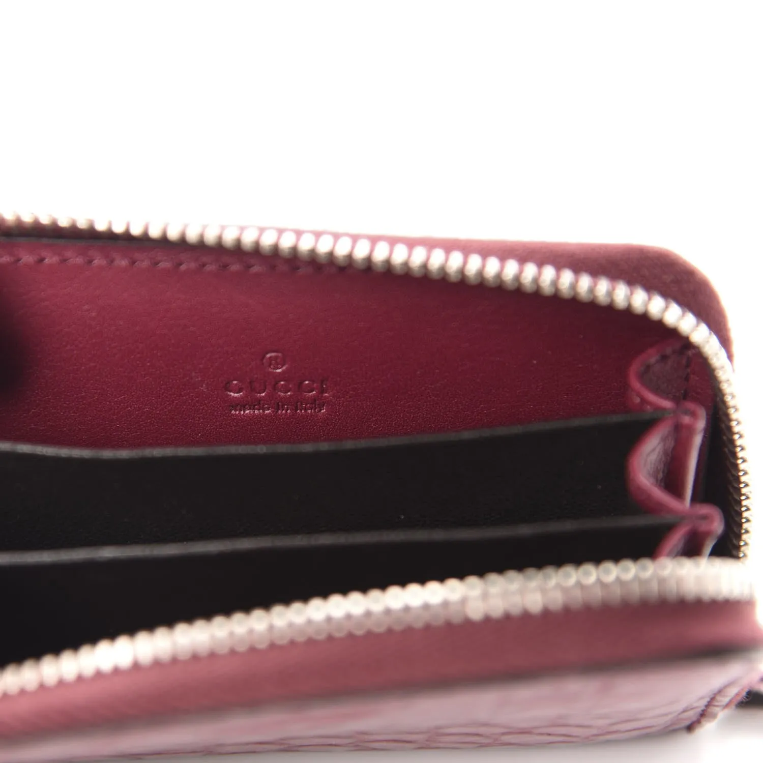 Gucci Crocodile Zip Around Card Case in Cherry Red