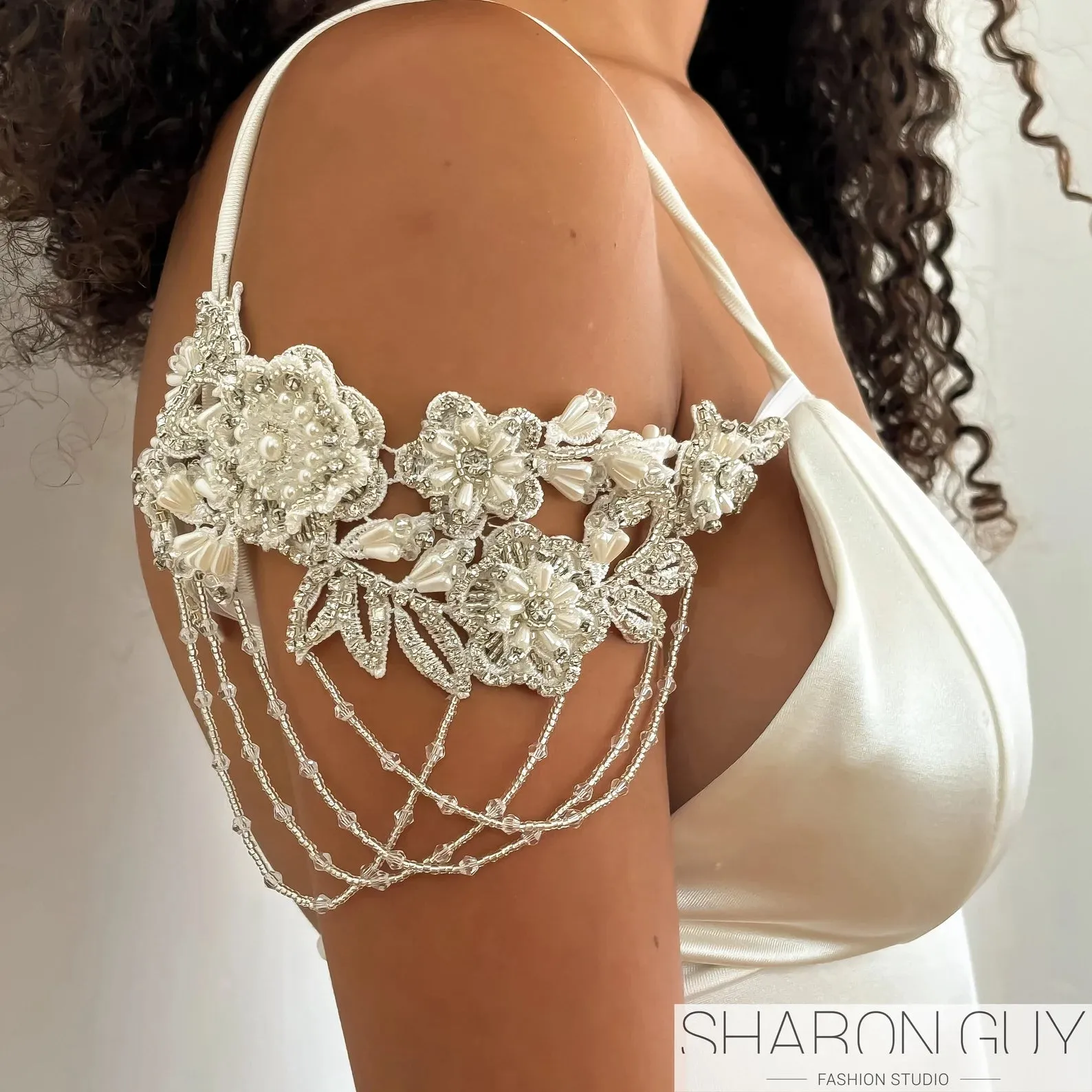 Handmade Lace and Crystal Bracelet Sleeves