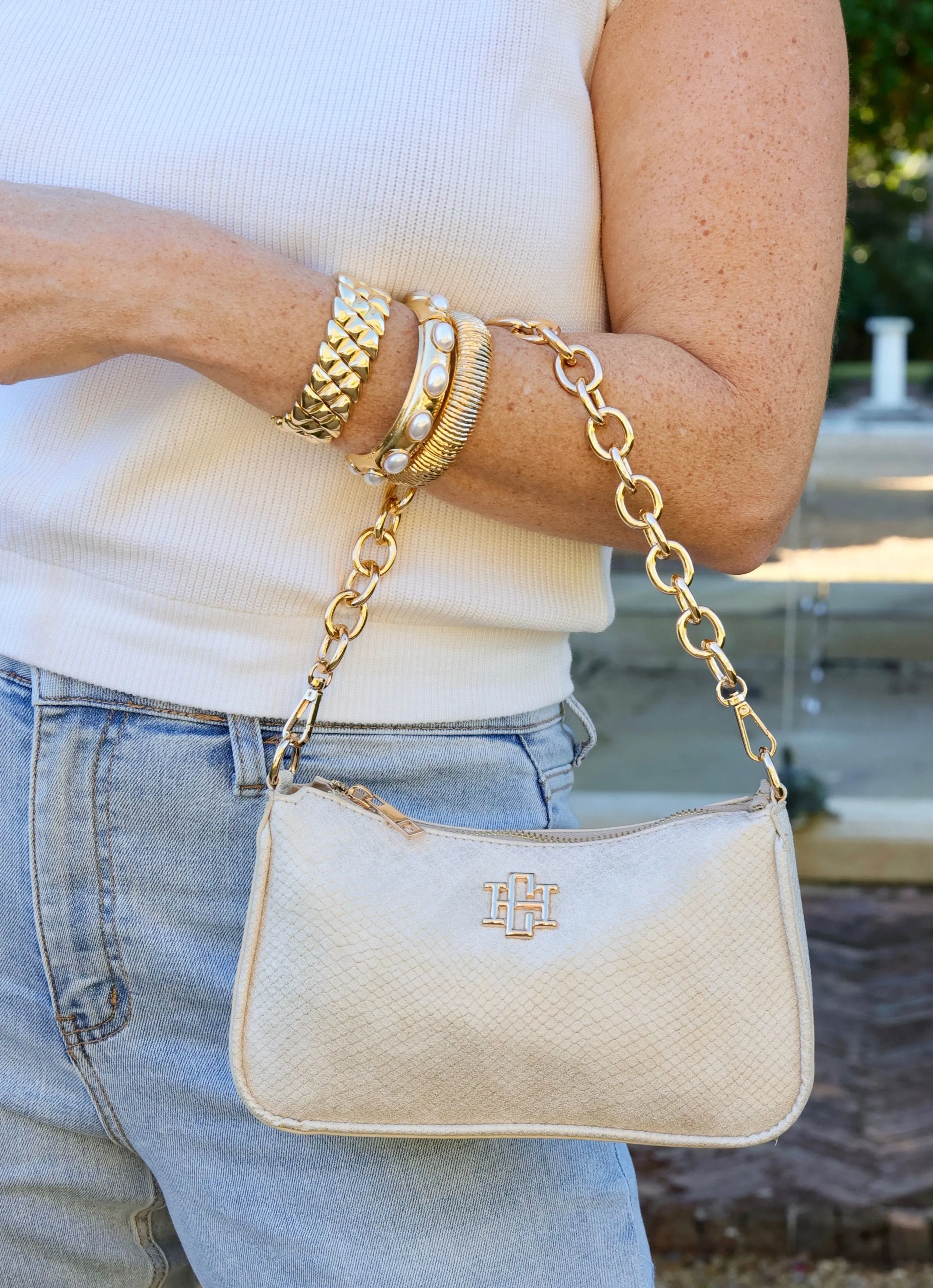 Joan Crossbody Shimmer Champagne