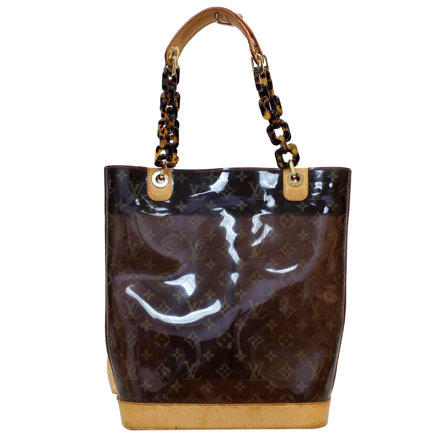 LOUIS VUITTON Cabas Ambre PM Vinyl Monogram Shoulder Bag Brown