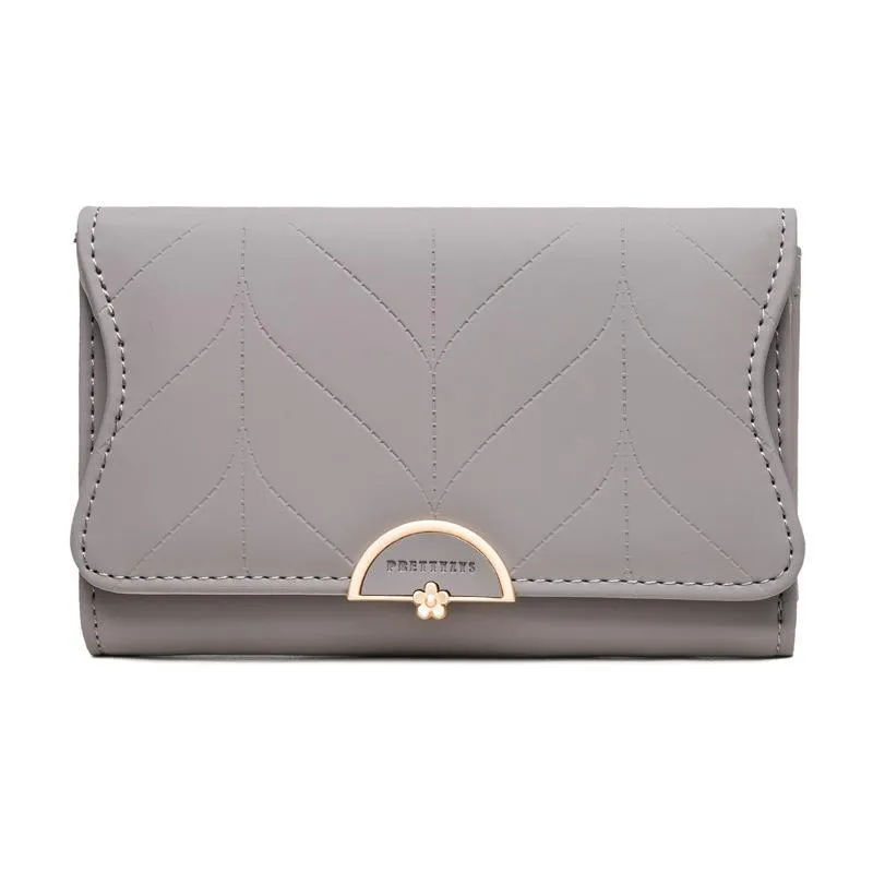 Mid-length Leaf Ripple Embossed Wallet