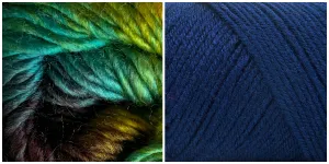 NAVY   TREASURE - Embossed Phoenix Vortex Shawl KIT