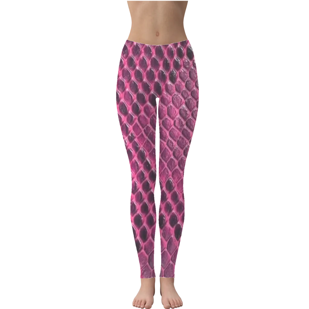 Pink Viper Snake Skin Print Leggings