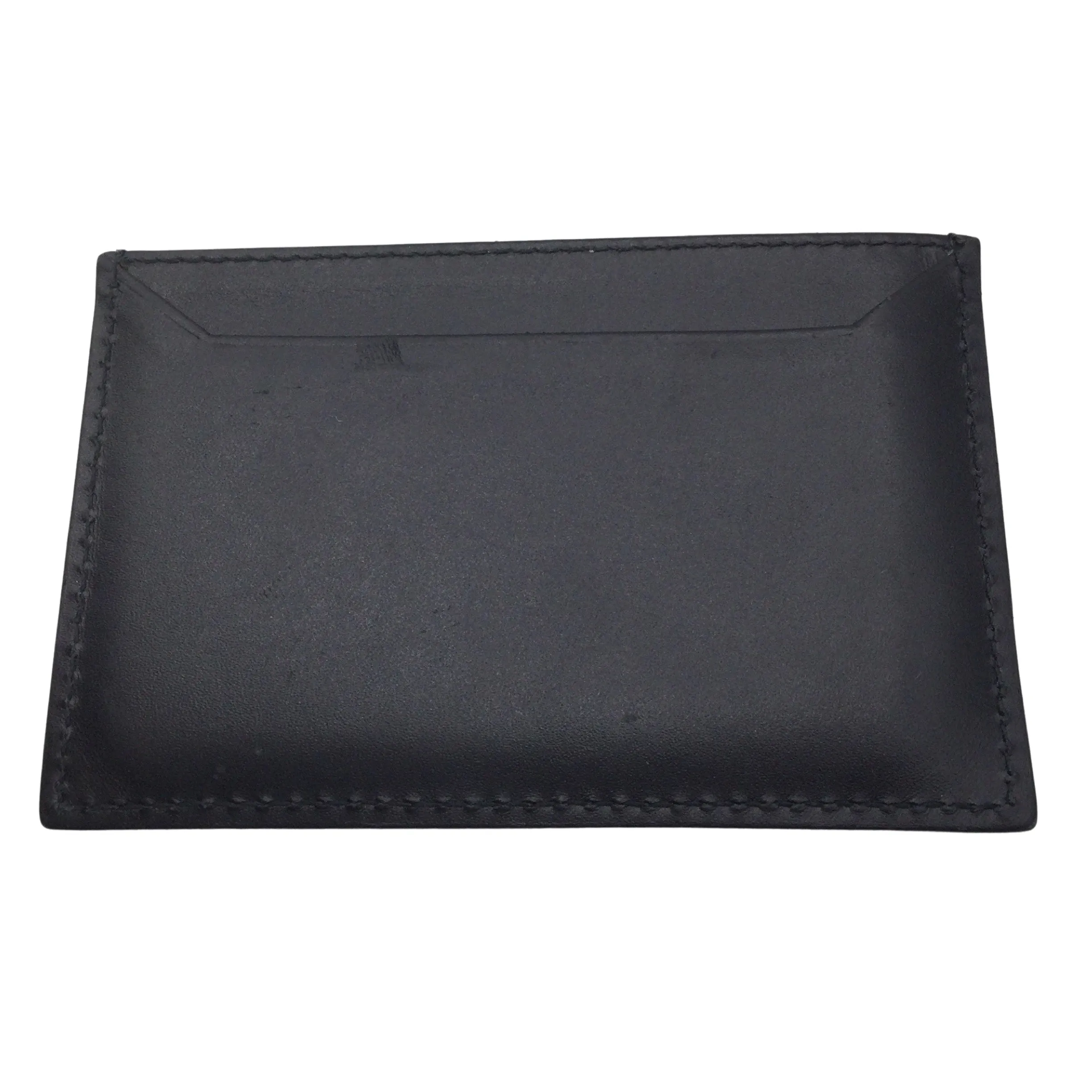 Prada Black Logo Embossed Leather Card Case Wallet