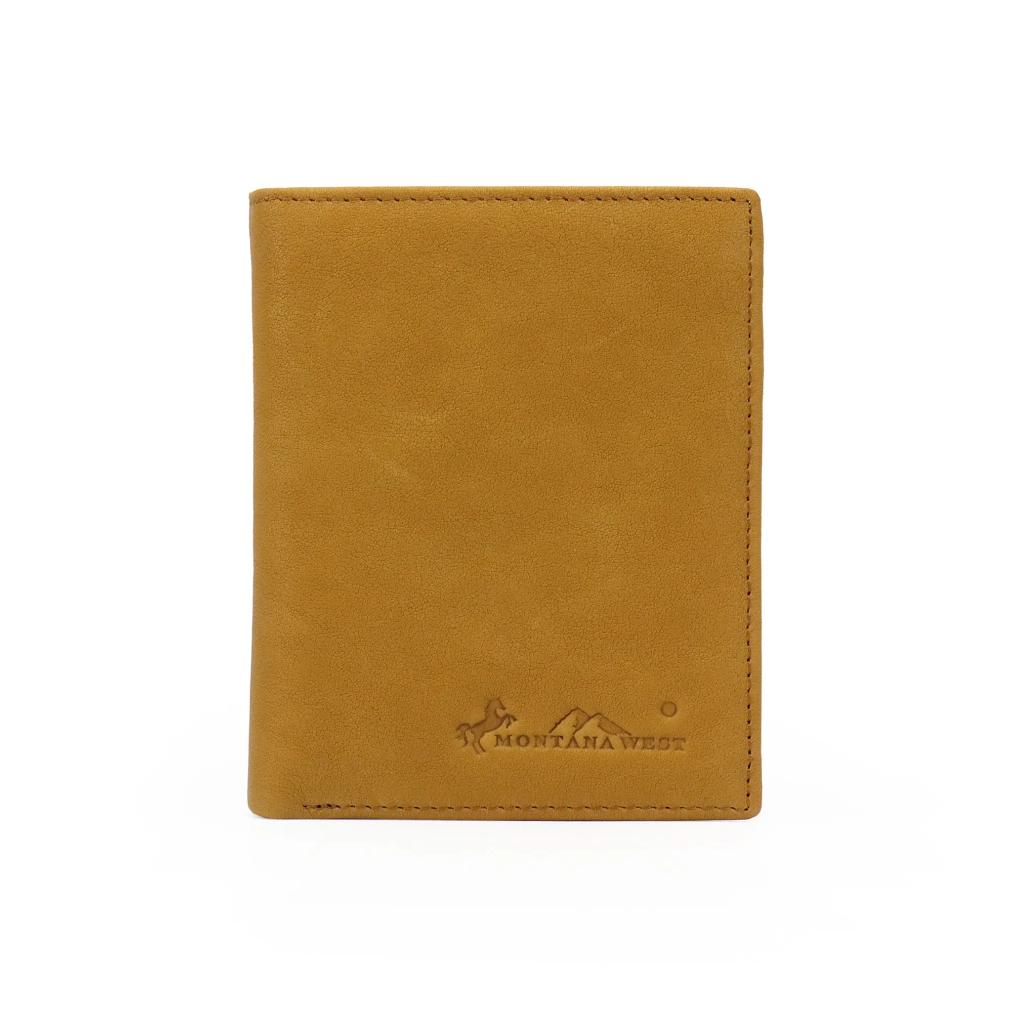 RFID-W001 Genuine Leather Men's Bi-Fold Wallet