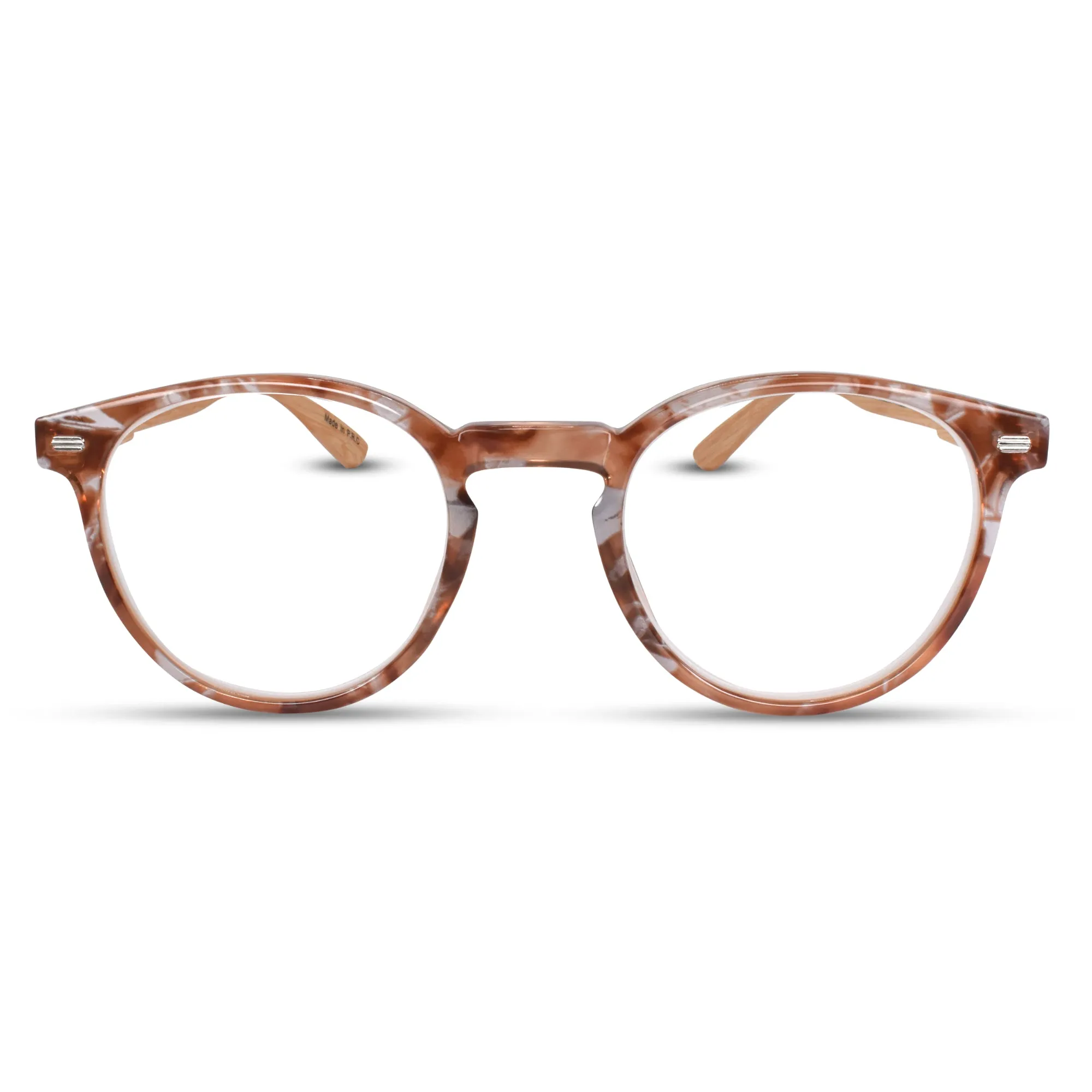 Round Shape Bamboo Frame Reading Glasses R-923