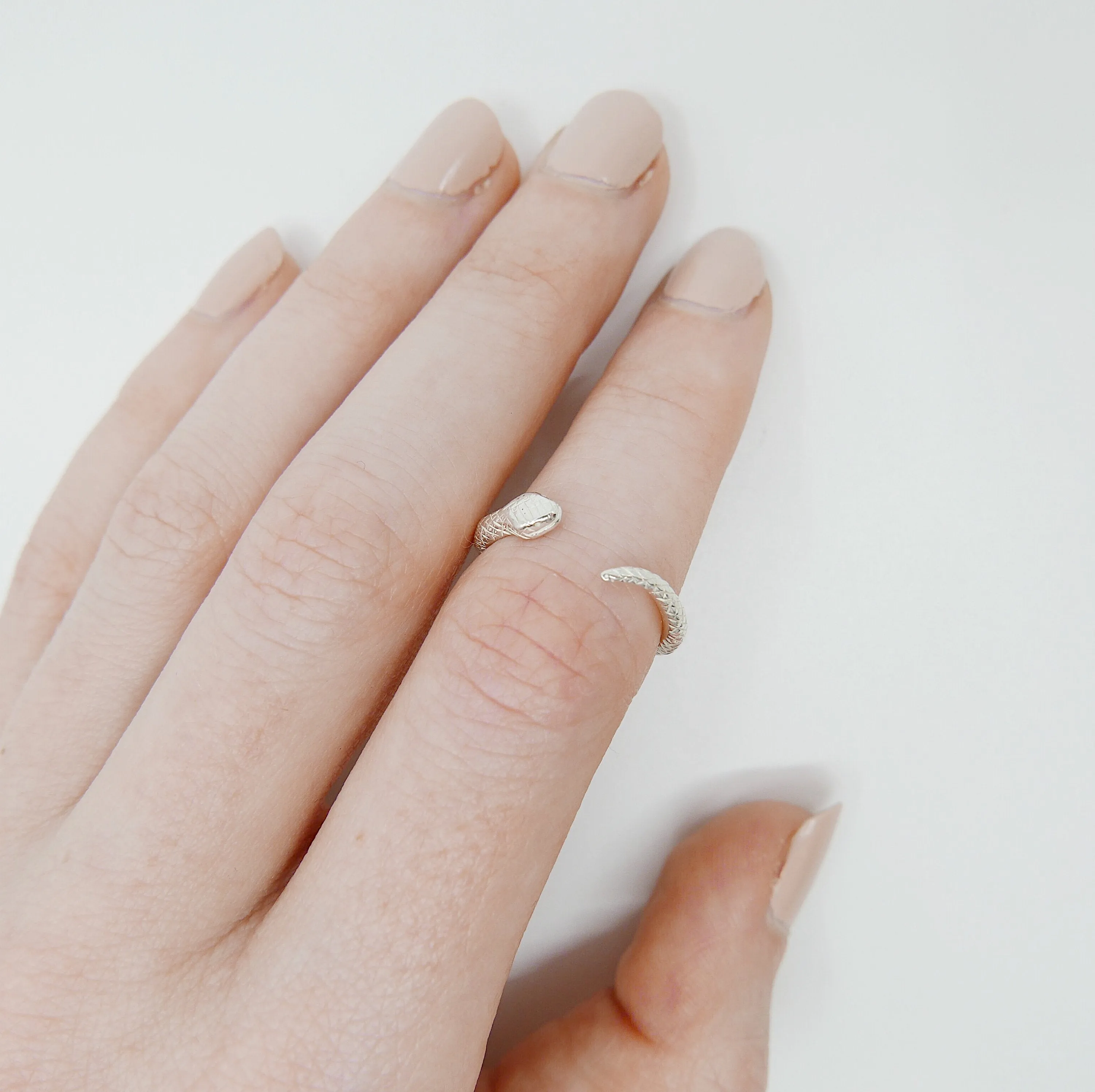 Snake Silver Cuff Ring